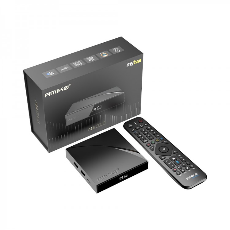 Amiko A14 GOLD - 4GB/64GB - Android 14 - MyTV 3 - 4K